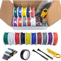 10 Colors 16-18-20-22-24-26-28-30 AWG Silicone Electrical Wire 18 Gauge Stranded Tinned Copper Hookup Wire Kit with Tools