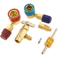R1234YF to R134A Adapter Quick Coupler High Low Side Connector with Self-Sealing Can Tap HVAC Refrigerant Charging Conversion
