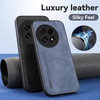 Nubuck Leather Shockproof Case for OnePlus 13 13R 12 12R Protective Cover Built-in Magnetic Suction Car Holder Coque Funda Capa