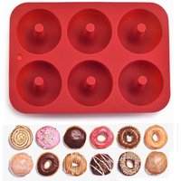 6 Holes Silicone Donut Mold Bagel Pan Non Stick Baking Heat Resistance Mini Cupcake Mould Doughnut Maker Pan Baking Tool