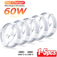 NNBILI 1-5Pcs Type C to Type C PD60W Fast Charging Cable For phone 17 Huawei Xiaomi Samsung Type C Weaving Accessories Data Line