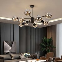Modern Living Room Glass Ball Chandelier, Ceiling, Dining Room Led Light, Room Decoration, Indoor Lighting, Hanging Chandelier