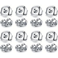 20pcs 925 Silver-platingr Earring Backs,Earring Backs for Stud Earrings,Hypoallergenic Secure Earring Backings for Locking Stud