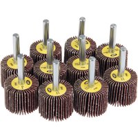 10pcs 30mm Flap Wheels 80Grit Sanding Disc Grinding Mini Drill Sand Polishing Wheel 6mm Shank Rotary Tool Accessories