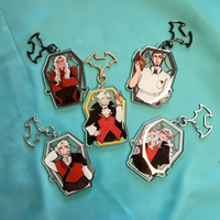 Vampires SMP Coffin Shape Acrylic Keychain Bat Clasp Game Character Key Ring Cosplay Accessories Bag Pendant Collectible Gift