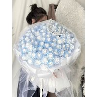 Eternal Flower Bouquet Blue Rose Soap Flower Bouquet Birthday Festival Gifts for Girlfriend Simplicity Everlasting Flowers