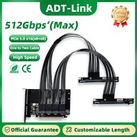 ADT-Link PCIe 5.0 x16 to x8 Split Extension Cable For AI Local Deployment Solution Supports One to Two Bifurcation Adapter