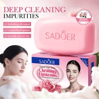 100g Rose Milk Fragrance Cleansing Soap, Contains Glycerin, Niacinamide, Aloe Vera Leaf Extract, Milk Extract, Calcium Carbonate, and Rose Extract. Easy to Rinse, Deeply Cleanses Skin Impurities,