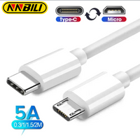 NNBILI USB C to Micro Cable 5A Fast Charging USB C Adapter Cord for Samsung Huawei POCO MacBook Pro OTG Mobile Phone Data Cables