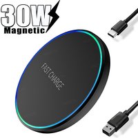 Led Light Mini Wireless Charger Pad For iPhone 17 16 15 14 1312 Samsung Xiaomi Phone Type C Induction Fast Charging Station