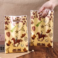 10/20/50pcs cowboy-themed plastic gift bag shopping gift bag cartoon handbag holiday gift return bag for Birthday Party