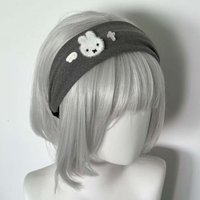 Hot Cartoon Miffy Series Wide-edge Grey Headband Cute Creativity Face Washing Headband Girls Birthday Gift