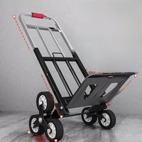 Portable Non- Stair Climbing Hand Truck for Moving Goods up And Downstairs Stainless Steel Shopping Cart for Adults