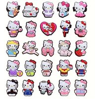 MESUCA 25pcs Hello Kitty Shoe Decorations Accessories Charms For Clogs Bogg Bag Bubble Slides Sandals, Gift Idea for Birthday