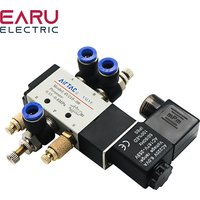 Pneumatic Electric Solenoid Valve 4V210-08 5 Way 2 Position Control Air Gas Magnetic Valve 12V 24V 220V 4mm-12mm Hose Fittings