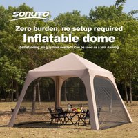 Sonuto Inflatable Camping Tent Quick Inflation Air Tent Waterproof Windproof Large Luxury Glamping Tent UV Protection Shelter