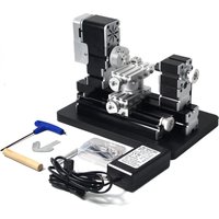 High Power 60W Powerful Mini Metal DIY Rotating Lathe Machine Tools with Base 12000 rpm for Wood Soft Metals Plexiglass Plastic