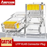 AMPCOM-Câble Ethernet modulaire CATinspectés RJ45, connecteur 8P8C, extrémités RJ45, connecteurs CriAJConnectors, prise réseau UTP