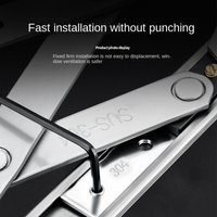 4PCS Stainless Steel Wind Support Limit Plate Non Punching Limit Lock Window Limiter Window Lock Portable