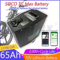 SEENRUY Super Soco TC Max Battery 72V 55Ah 65Ah Original Replacement Large Capacity Support Bluetooth APP Display