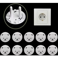 10pcs EU Power Socket Protection Cover Bear Thickened Kids Safety Electrical Outlet Anti Electric Shock Plugs Protector Covers