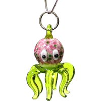 Colorful Tiny Cute Glass Octopus Charm Mini Marine Animal Pendant for DIY Craft Supplies or Aquarium Fish Tank Decor Accessories