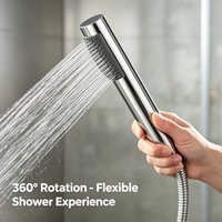 Sleek High Pressure Handheld Shower Head - Polished Finish Single-Function for Daily Bathing & Showering
