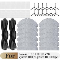 For ( ILIFE V20 / Vyzzle D10 / Laresar L10 / Lydsto R1D Edge / Roidmi Eve Rook S ) Parts Main Side Brush Filter Mop