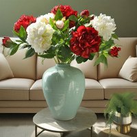 64CM Artificial Flower 2 Heads Spring Peony Chinese Home Decoration Silk Flower Indoor Dining Table Decoration Photography Props