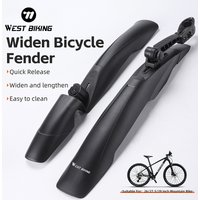 WEST BIKING Bicycle Fenders 26/27.5/ 29 inch Mountain Bike Front Rear Tire Bike Mudguard Lengthen Wheel MTB Quick Release Fender