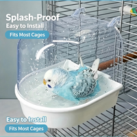 Transparent Bird Bath Splash Proof PP Material With Easy Grip Handle Suitable for Parakeet Lovebird Conure Pet Bird Shower Bath
