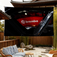 Racing flag For Room B-Brembo-ES Dorm Camping Picnic Art Style Garage Bar wall Decoration Banner