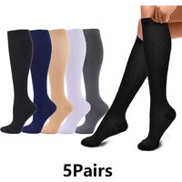 5 Pairs of Compression Socks Medical Varicose Vein Elastic Socks Men's and Women's Gym Outdoor Sports Ball Sports Socks