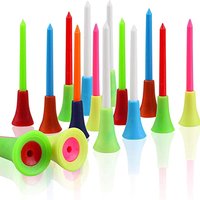 100 Pcs of High Quality Golf Mixed Color Tee 83mm Plastic Durable Rubber Padded Top Golf Tees Golf Accessories