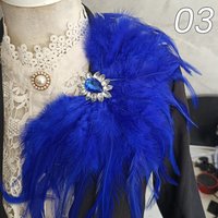 Rhinestone Feather Brooch Crystal Brooch Pin Jeans Blazer Dress Decor Feather Corsage Carnival Stage Show Party Shoulder Epaulet