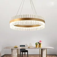 Nordic Modern Crystal Ring Chandelier K9 Crystals Led Lights Pendant Lamps Luminaire Kitchen Home Decor Indoor Lighting Fixtures