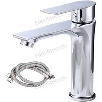 Bathroom Faucets for Sink Single Handle Single Hole Deck Mounted Chrome Anti-Corrosion Anti-Rust Wash Basin Tap Hot and Cold