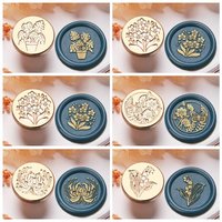 Retro Flower Plants Wax Seal Stamp Vintage Sealing Stamp Head For Scrapbook Envelopes Wedding Invitations Gift Cards Packaging