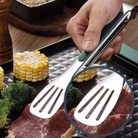 304 Stainless Steel Food Tongs – Suitable for Bread, Outdoor Korean BBQ, Hotel Buffets, and Steaks (3-Wire Design)