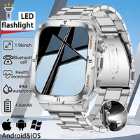 2026 New Men's Smart Watch LED Flashlight IP68 waterproof Outdoor Sports Watch Health Monitoring Fitness tracker for IOS Android