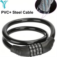 ZHUOHUA Bike Lock Cable,Bike Locks Heavy Duty Anti Theft,Security 4 Digit Resettable Combination Portable Code for Bicycle
