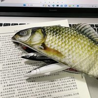 Funny Salted Fish Shaped Stationery Bag Large Storage Pencil Case for School Daily Use