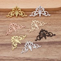 50 Pcs/Lot Brass Charms Base Parts DIY Material for Hair Jewelry Handmade Crown Jewelry Making Connectors Accessories
