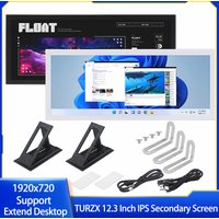 TURZX 12.3 Inch IPS Secondary Screen Tpye-C CPU GPU RAM Smart Screen 1920x720 Support Extend Desktop For Windows 10 11