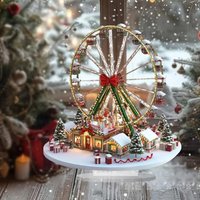 1pc Christmas Ferris Wheel Ornament, Christmas Scene Design, Cozy Style, Home Decoration, Daily/Holiday Gift, Scene Compatible