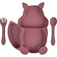 3 Pcs Baby Silicone Bibs Divided Dinner Plate Sucker Bowl Spoon Fork Set Training Feeding Food Utensil Dishes Tableware Kit for