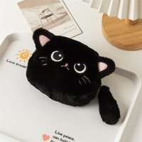 Geldbörse in Katzenform, Reißverschluss, Mini-Kopfhörer, Schlüsselanhänger, Tasche, weicher Plüsch, tragbar, Lippenstift-Beutel für Kinder, Münzgeldbö