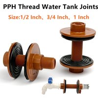 1PC 1/2‘’ 3/4‘’ 1‘’ PPH Connector Double Female Thread Water Tank Joints Male Thread Fish Tank Accessories Garden Fittings