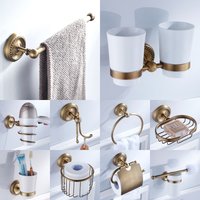 Ensemble de matériel de bain en Bronze Antique, accessoires de salle de bains, étagère porte-savon, porte-papier hygiénique, distributeur de savon, crochet pour Robe ELM53