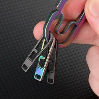 Detachable Titanium Alloy Zipper Head 3 Colors Bag Accessories Spring Hanging Buckle Keychain Mini Outdoor Backpack Buckles Tool